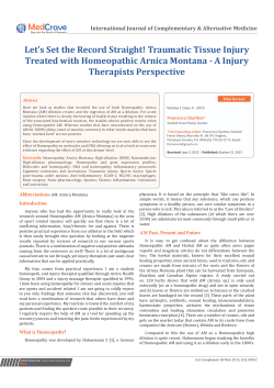 Let`s Set the Record Straight! Traumatic Tissue Injury