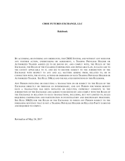 CBOE Futures Exchange Rule Book