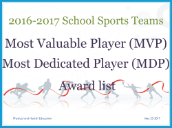 (MVP) and Most Dedicated Player (MDP)