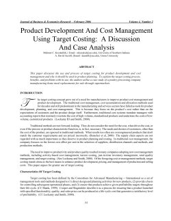 product development and cost management