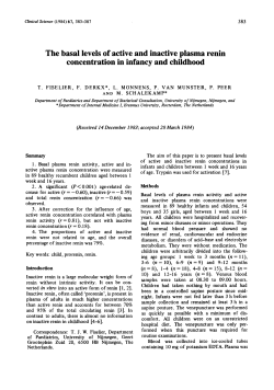 The Basal Levels of Active and Inactive Plasma