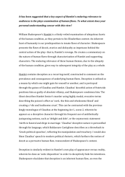 Human Condition - Hamlet Essay