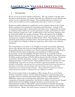 I. Introduction We live in an era of racial cognitive dissonance. The