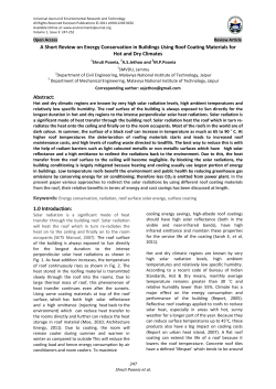 A Short Review on Energy Conservation in Buildings Using Roof