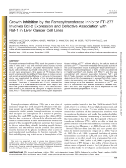 Growth Inhibition by the Farnesyltransferase Inhibitor FTI