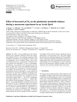 Effect of increased pCO2 on the planktonic
