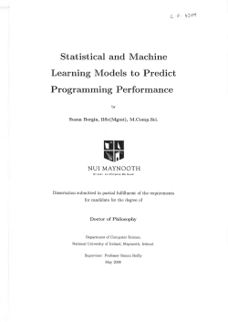 Statistical and Machine Learning Models to Predict Programming