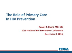 The Role of Primary Care In HIV Prevention