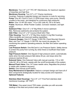 Membrane: Two 2.5" x 21" TFC HF1 Membranes, for maximum
