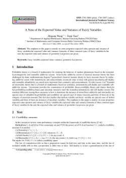 A Note of the Expected Value and Variance of