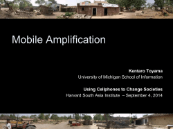 Mobile Amplification - South Asia Institute
