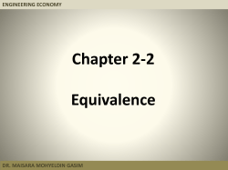 ENGINEERING ECONOMY DR. MAISARA MOHYELDIN GASIM