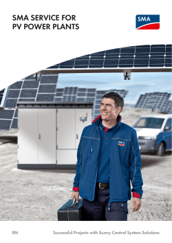 SMA SERVICE FOR PV POWER PLANTS