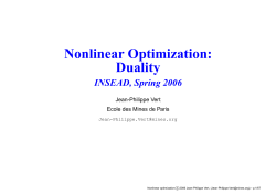 Nonlinear Optimization: Duality