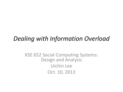 Dealing with Information Overload