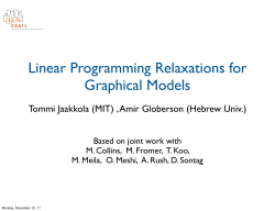 Linear Programming Relaxations for Graphical Models