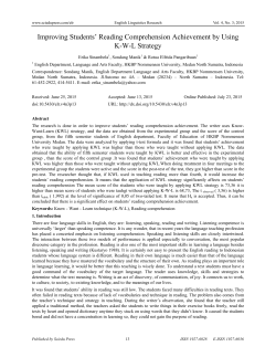 Improving Students` Reading Comprehension