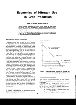 Economics of Nitrogen Use in Crop Production