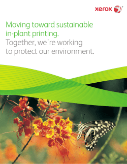 Moving toward sustainable in-plant printing. Together, we`re