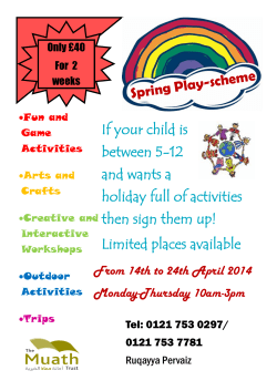 Spring Play-scheme If your child is between 5