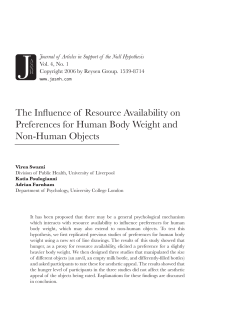 The Influence of Resource Availability on Preferences for Human