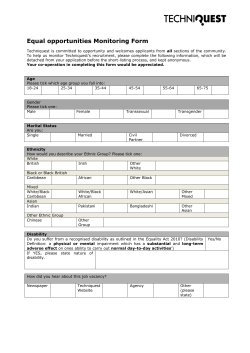 Equal opportunities Monitoring Form