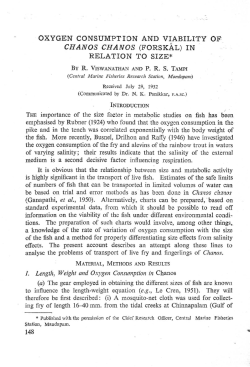 OXYGEN CONSUMPTION AND VIABILITY OF . RELATION TO SIZE*