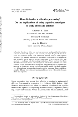 How distinctive is affective processing? On the implications of using