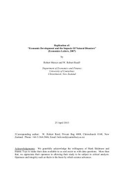 Economic Development and the Impacts Of Natural Disasters