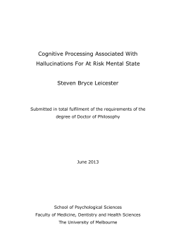 Cognitive processing associated with