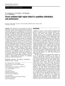 Forest mediated light regime linked to amphibian distribution and
