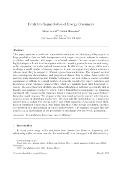 Predictive Segmentation of Energy Consumers