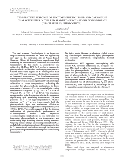 Temperature response of photosynthetic light and carbonuse