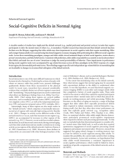 Social-Cognitive Deficits in Normal Aging