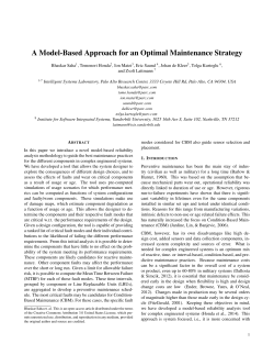 A Model-Based Approach for an Optimal Maintenance Strategy