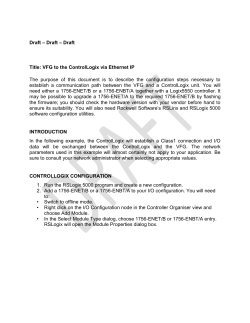Tech Note: G3 to the ControlLogix via Ethernet IP
