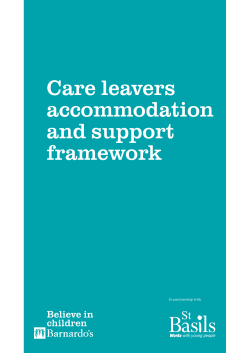 Care leavers accommodation and support framework