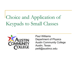 Choice and Application of Keypads to Small Classes