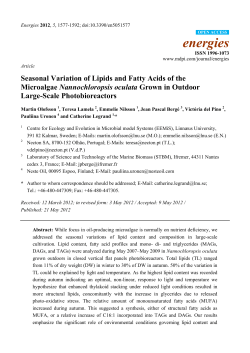 Seasonal Variation of Lipids and Fatty Acids of the Microalgae