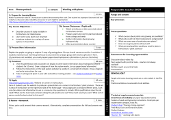 Photosynthesis L: careers Working with plants Responsible teacher