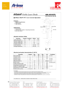 AlGaInP Visible Laser Diode 650 nm, 10 mW ADL-65103TL