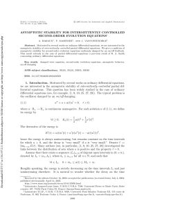 Asymptotic Stability for Intermittently Controlled Second