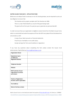 Matrix Causes Fund Application Form