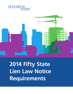 2014 Fifty State Lien Law Notice Requirements