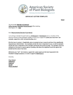 Advocacy Letter Template - American Society of Plant Biologists