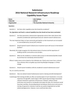 2016 National Research Infrastructure Roadmap Capability Issues