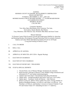 AGENDA MONROE COUNTY ECONOMIC DEVELOPMENT