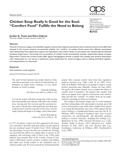 Comfort Food - University of Guelph