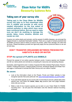 DON`T TRANSFER ORGANISMS BETWEEN FRESHWATER