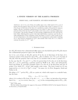 A FINITE VERSION OF THE KAKEYA PROBLEM 1